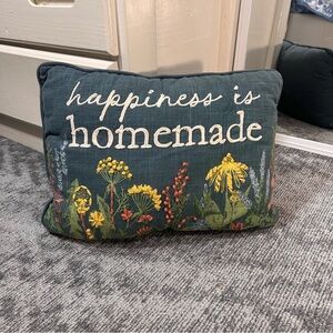 Better Homes And Gardens Blue Accent Pillow with Embroidered Floral Design✨